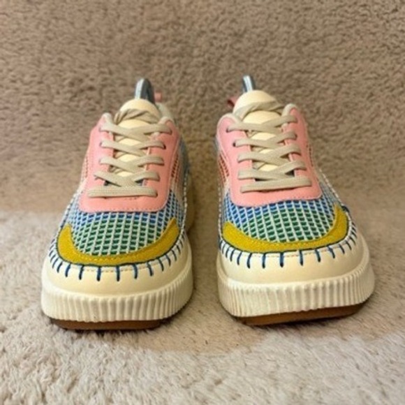 Lucky Step Air Cooled Multi Color Patchwork Platform Sneakers Womens Size 9 - Picture 2 of 10